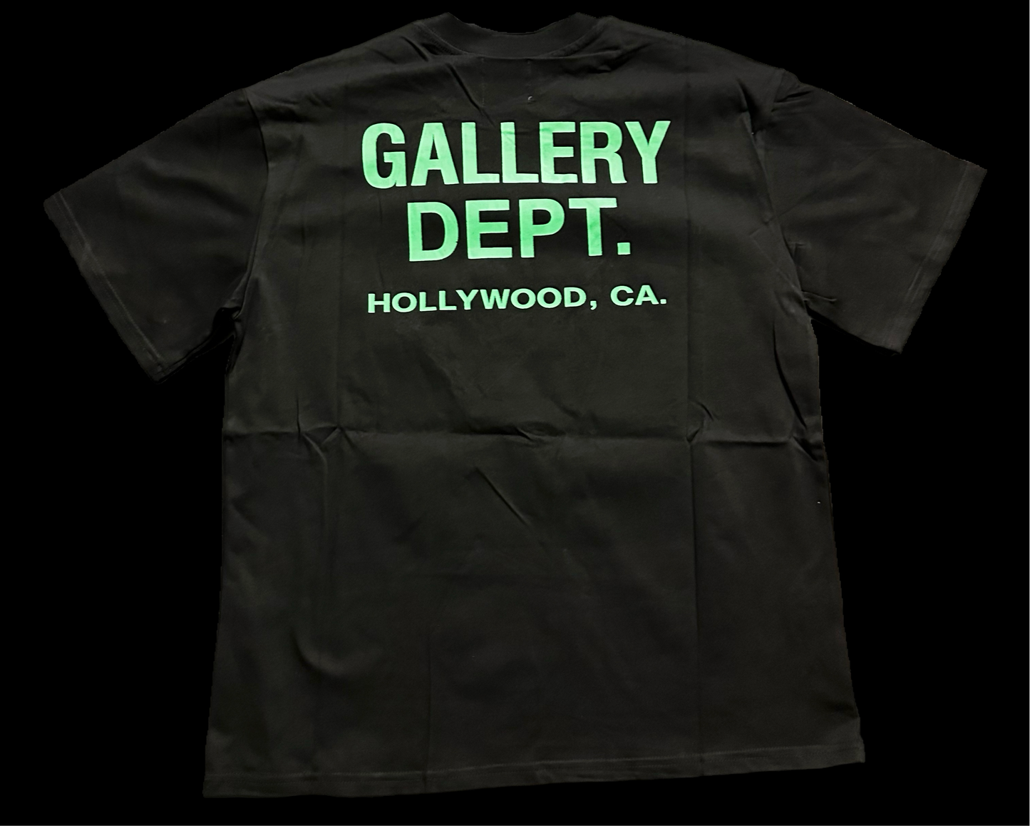 GALLERY DEPT BLACK T-SHIRT(BLACK/GREEN)